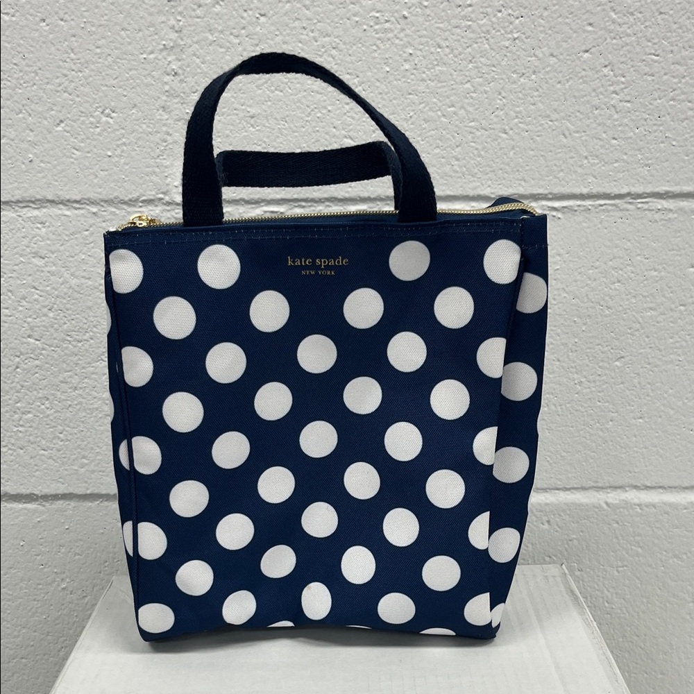 Kate Spade Blue and White Polka Dot Tote
